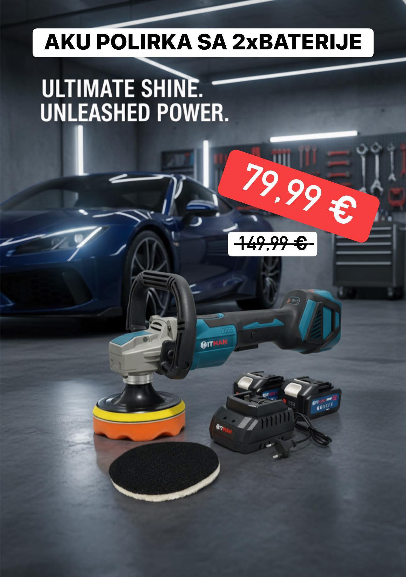 Hitman 62V Aku Polirka – s 2 baterije i punjačem