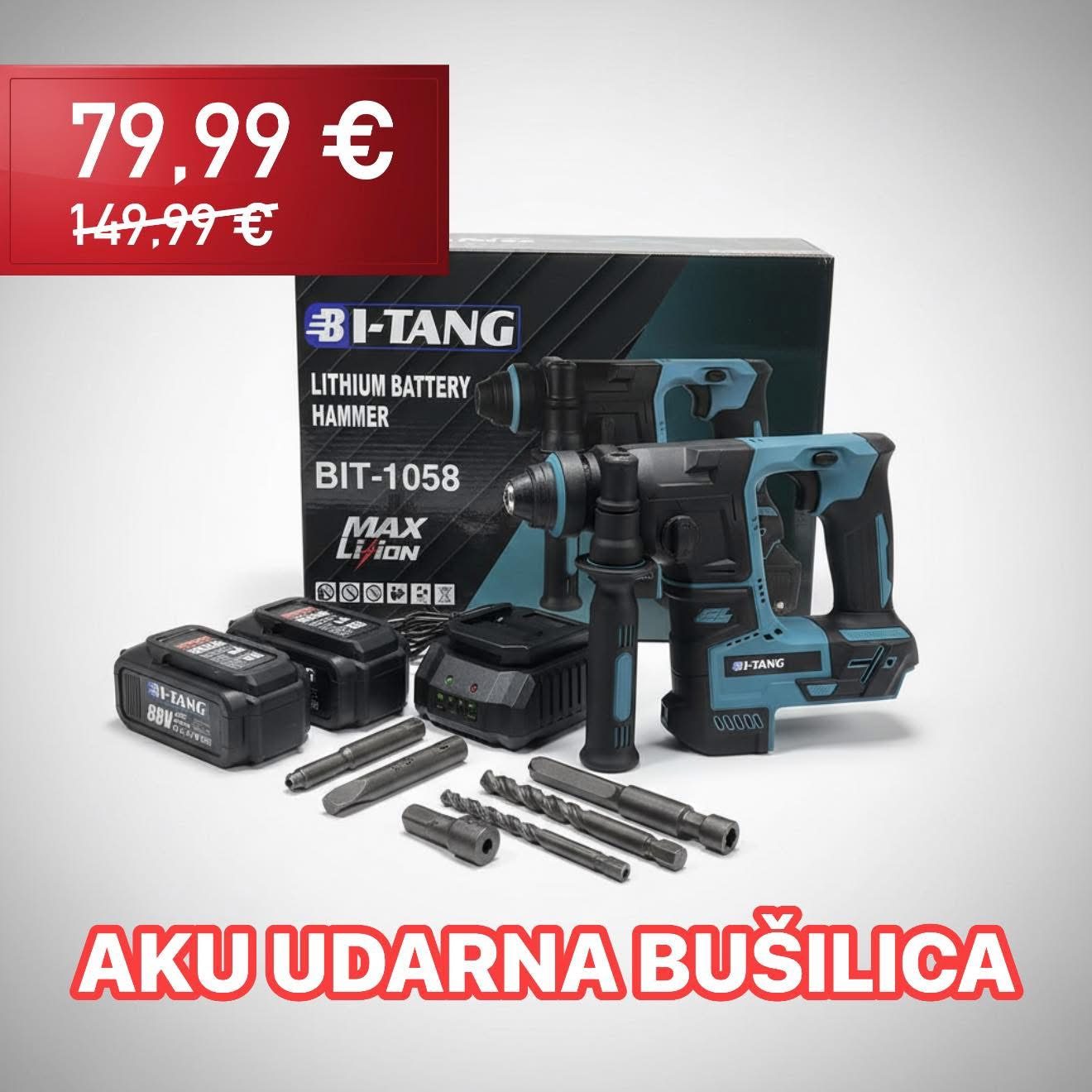 BITANG AKU ČEKIĆ / BUŠILICA SA 2XBATERIJA I PUNJAČ