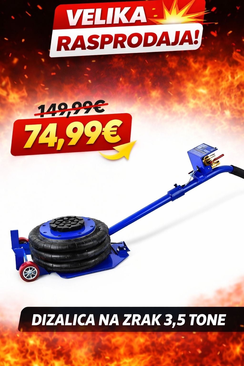 HITMAN Pneumatska dizalica na zrak 3,5T