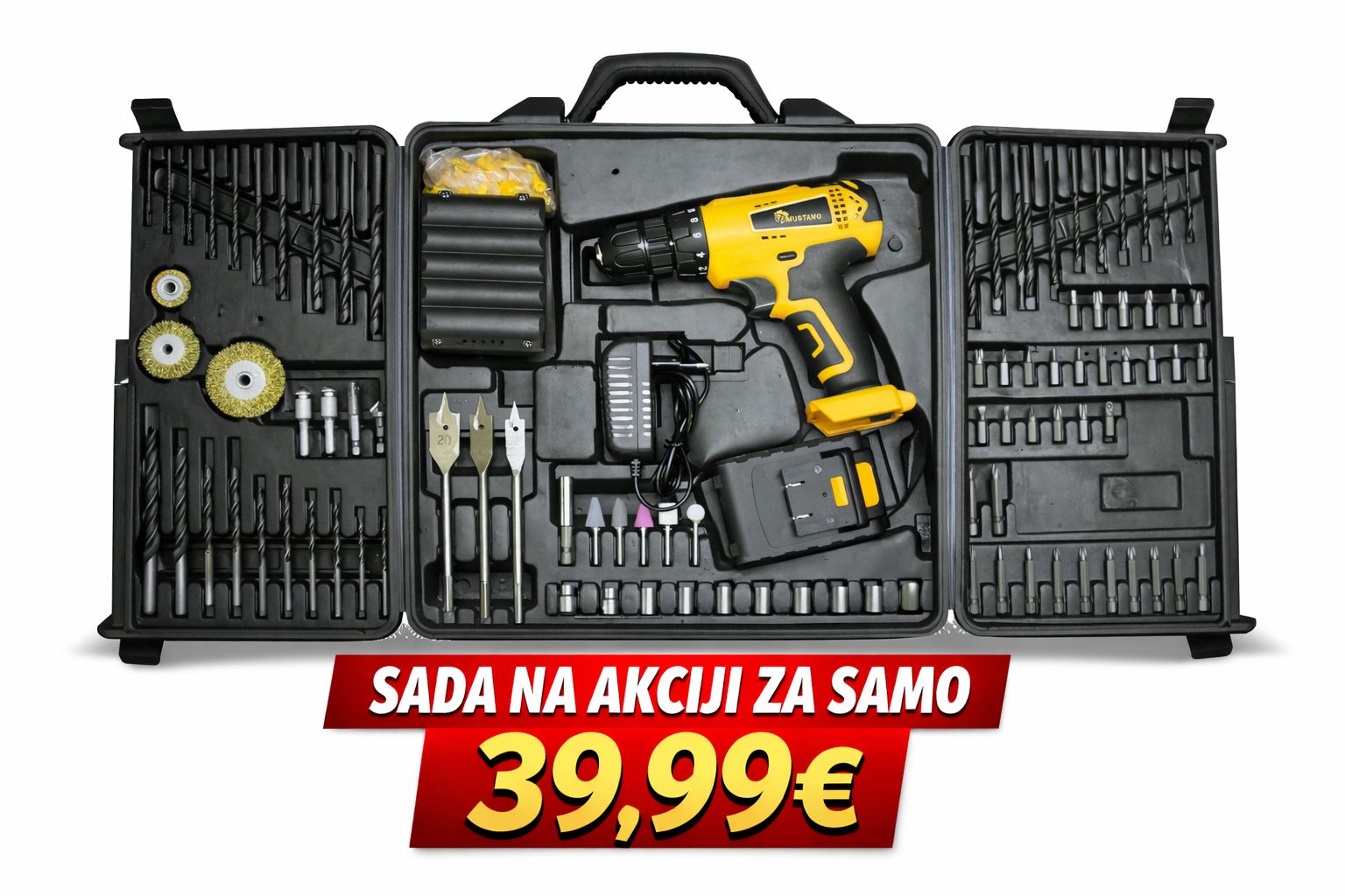 Akumulatorska Bušilica – Set Alata u Koferu 100+ Dijelova